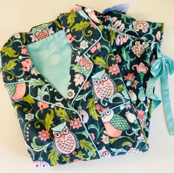 Nick & Nora Other - Nick & Nora Owl Flannel Pajama Set Medium PJ Pants